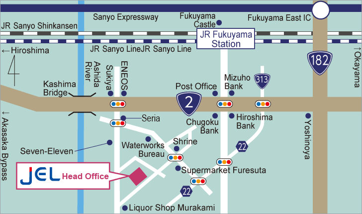 map of JEL Head Office