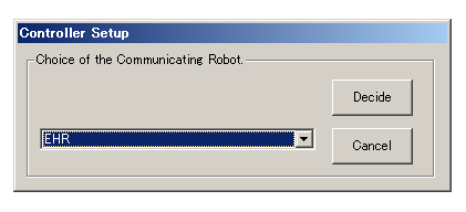 controller setup dialog box