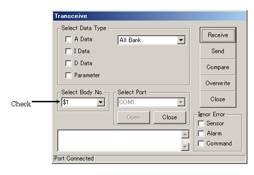 transceive dialog box