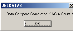 message of data compare is completed with NG